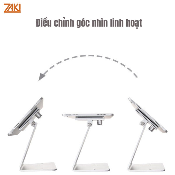 gia do co khoa dung cho ipad tablet dien thoai dieu chinh goc linh hoat zaki lock stand 2