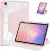bao da samsung galaxy tab s11 2025 zaki slimfit clear rotate 360 pink