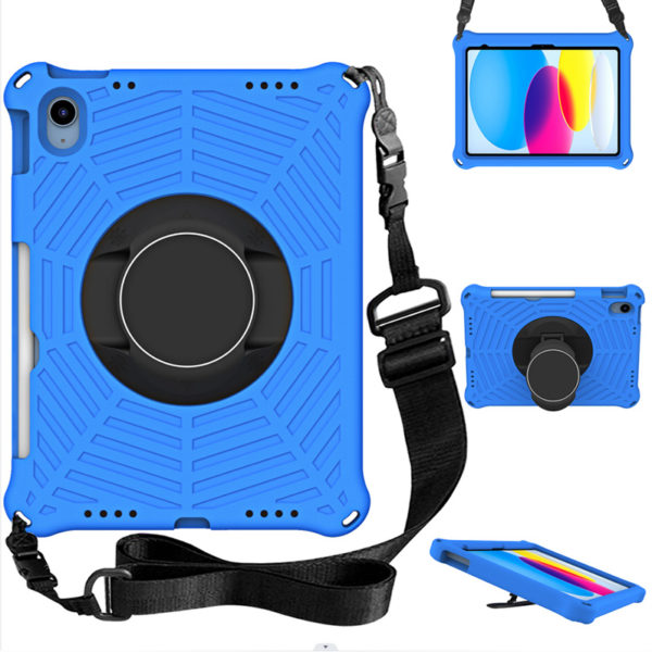Kids EVA Foam Tablet case for iPad 10th Generation 10.9 Inch 2022 Shockproof Cover with Shoulder Strap Rotatable Kickstand