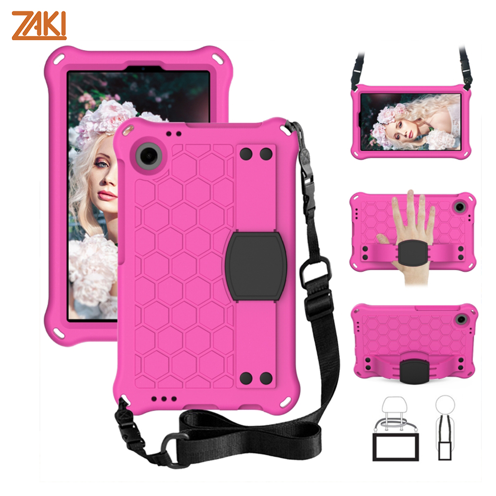op lung zaki eva samsung galaxy tab a11 sm x133 sm x135 co day deo va quai deo tay pink black