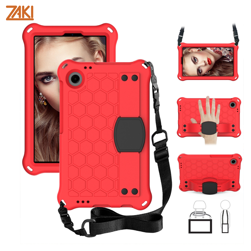 op lung zaki eva samsung galaxy tab a11 sm x133 sm x135 co day deo va quai deo tay red black