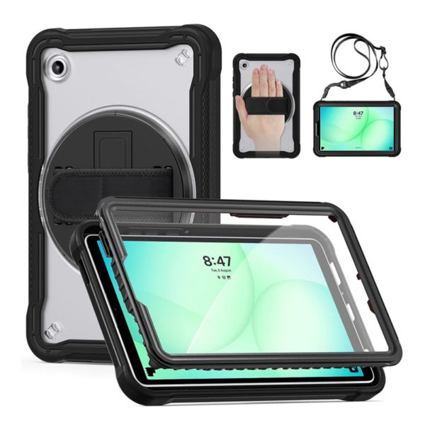 Ốp Samsung Galaxy Tab A11/A11 Plus 11" Rugged Case có chân dựng và quai đeo tay xoay - FLT